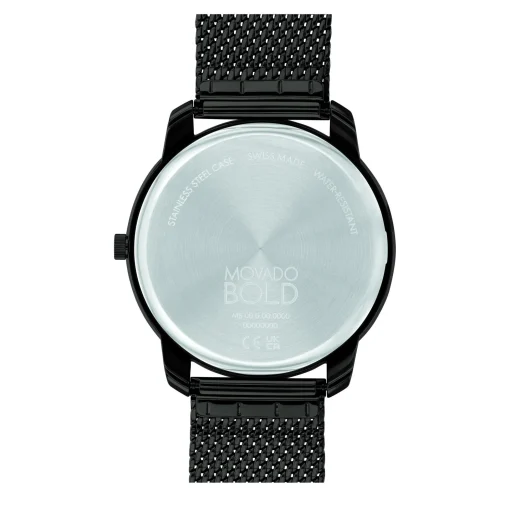 Bold Thin Men's Watch In Black Ion-Plated Stainless Steel
