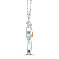 Bow Pendant With Diamond Accents In Sterling Silver
