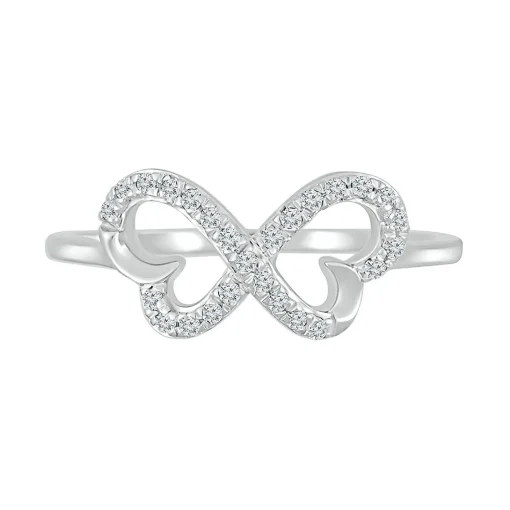 Butterfly Diamond Ring In Sterling Silver (1/8 Ct. Tw.)