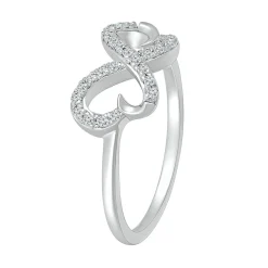 Butterfly Diamond Ring In Sterling Silver (1/8 Ct. Tw.)