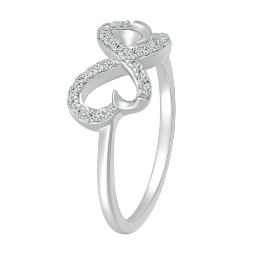 Butterfly Diamond Ring In Sterling Silver (1/8 Ct. Tw.)