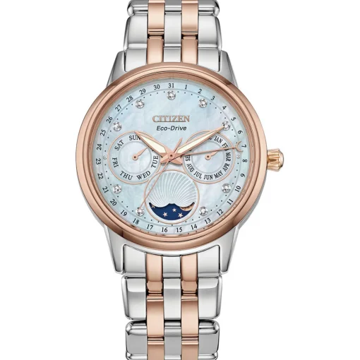Calendrier Women's Watch With Pearl Dial In Two-Tone Stainless Steel, 37Mm