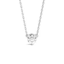 1/3 Carat Lab Grown Diamond Round Solitaire Pendant In 10K White Gold