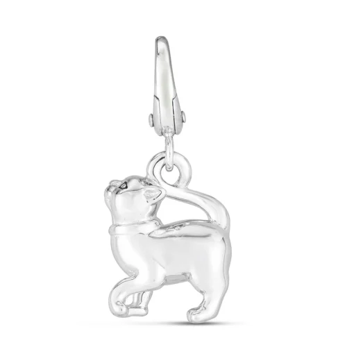 Cat Charm In Sterling Silver