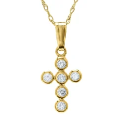 Children's Cross Pendant In 14K Yellow Gold
