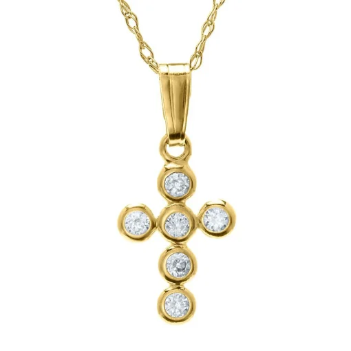 Children's Cross Pendant In 14K Yellow Gold