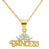 Children's Princess Tiara Pendant In 14K Yellow Gold