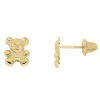Children's Teddy Bear Earrings In 14K Yellow Gold