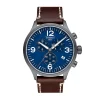 Chrono Xl Brown Leather Men's Watch In Stainless Steel, 45Mm