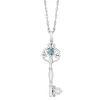 Cinderella Key Pendant With Blue Topaz In Sterling Silver