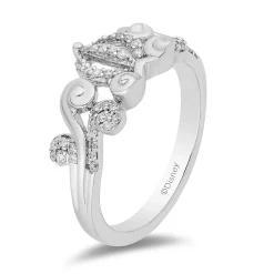 Cinderella Ring With Diamond Carriage In Sterling Silver (1/5 Ct. Tw.)