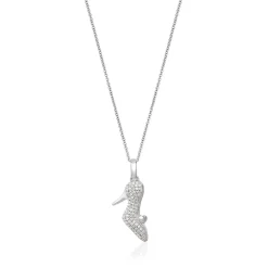 Cinderella Slipper Pendant In Sterling Silver (1/5 Ct. Tw.)