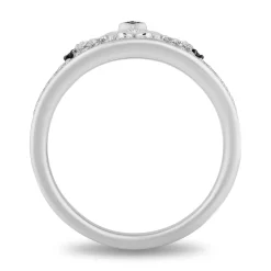 Cinderella White And Blue Diamond Carriage Ring In Sterling Silver (1/6 Ct. Tw.)