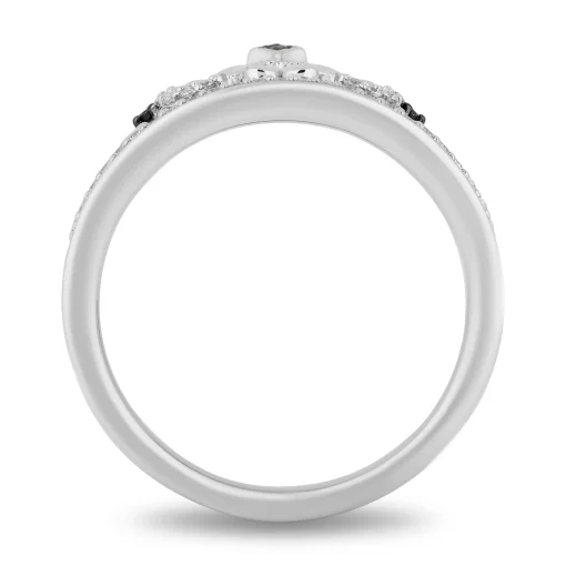 Cinderella White And Blue Diamond Carriage Ring In Sterling Silver (1/6 Ct. Tw.)