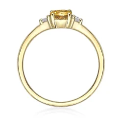 Citrine & Diamond Ring In 10K Yellow Gold