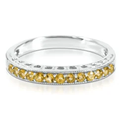 Citrine Stack Ring In Sterling Silver