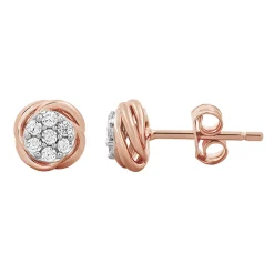 Cluster Diamond Earrings In 10K Rose Gold (1/4 Ct. Tw.)