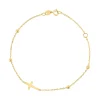 Cross Bracelet In 14K Yellow Gold, 7"