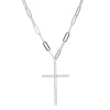 Cross Necklace With Paperclip Chain In Sterling Silver