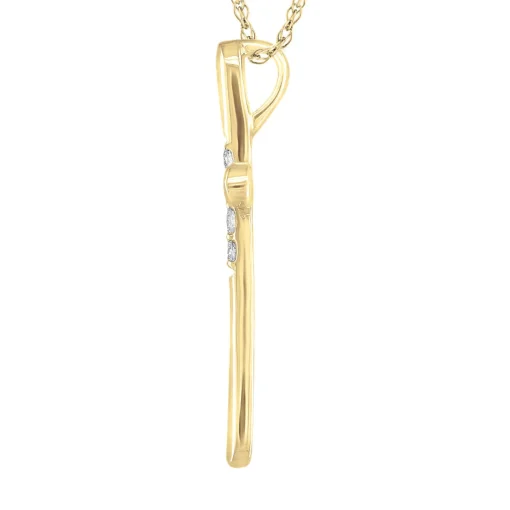 Cross Pendant With Diamond Center In 10K Yellow Gold (1/10 Ct. Tw.)