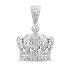 Crown Pendant With Diamonds In Sterling Silver (3/4 Ct. Tw.)