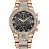 Crystal Men's Watch In Rose Gold-Tone Ion-Plated Stainless Steel, 42Mm
