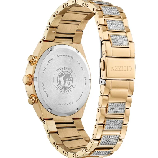 Crystal Men's Watch In Rose Gold-Tone Ion-Plated Stainless Steel, 42Mm