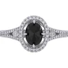 1 1/4 Ct. Tw. Black & White Diamond Ring In 14K White Gold