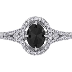 1 1/4 Ct. Tw. Black & White Diamond Ring In 14K White Gold