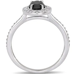 1 1/4 Ct. Tw. Black & White Diamond Ring In 10K White Gold