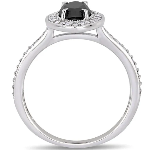 1 1/4 Ct. Tw. Black & White Diamond Ring In 10K White Gold