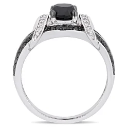 1 3/8 Ct. Tw. Black & White Diamond Ring In 10K White Gold