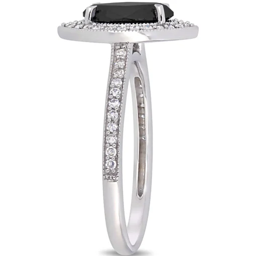 1 1/4 Ct. Tw. Black & White Diamond Ring In 10K White Gold