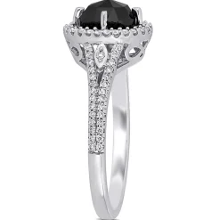 1 1/4 Ct. Tw. Black & White Diamond Ring In 14K White Gold