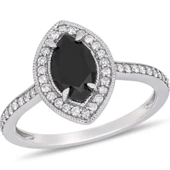 1 1/4 Ct. Tw. Black & White Diamond Ring In 10K White Gold