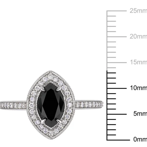1 1/4 Ct. Tw. Black & White Diamond Ring In 10K White Gold