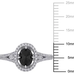 1 1/4 Ct. Tw. Black & White Diamond Ring In 14K White Gold