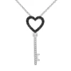 1/5 Ct. Tw. Black & White Diamond Heart Key Pendant In Sterling Silver