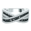 1 Ct. Tw. Black & White Diamond Crossover Band In 10K White Gold