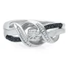 1/5 Ct. Tw. Black & White Diamond Promise Twist Ring In Sterling Silver
