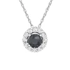 1/2 Ct. Tw. Black & White Diamond Circle Pendant In 10K White Gold