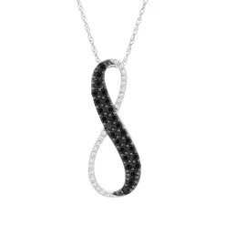 1/3 Ct. Tw. Black & White Diamond Infinity Pendant In 10K White Gold