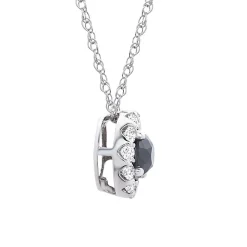 1/2 Ct. Tw. Black & White Diamond Circle Pendant In 10K White Gold