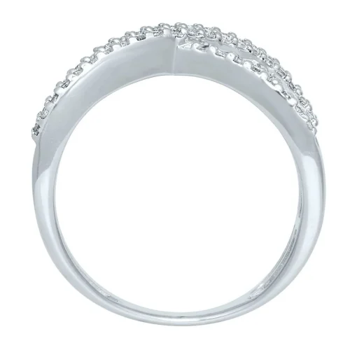 1 Ct. Tw. Black & White Diamond Crossover Band In 10K White Gold