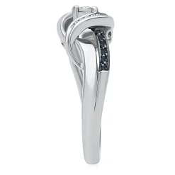 1/5 Ct. Tw. Black & White Diamond Promise Twist Ring In Sterling Silver