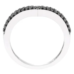 1/3 Ct. Tw. Black Diamond Chevron Ring In Sterling Silver