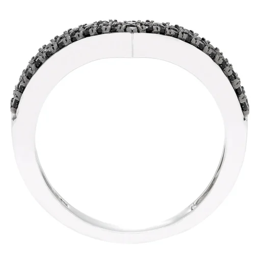 1/3 Ct. Tw. Black Diamond Chevron Ring In Sterling Silver