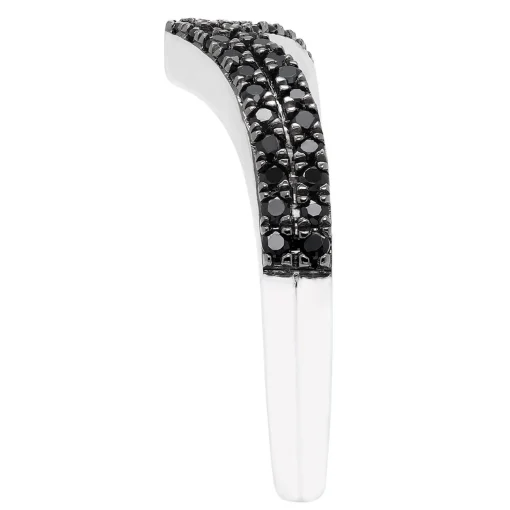 1/3 Ct. Tw. Black Diamond Chevron Ring In Sterling Silver