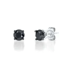 1 Ct. Tw. Black Diamond Stud Earrings In