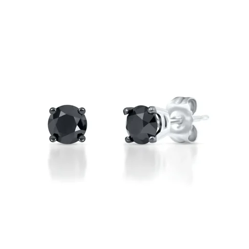1 Ct. Tw. Black Diamond Stud Earrings In
